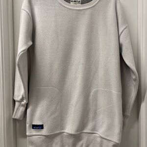 KAVU Women’s Riverton Sweatshirt- White/Gray- Size Small